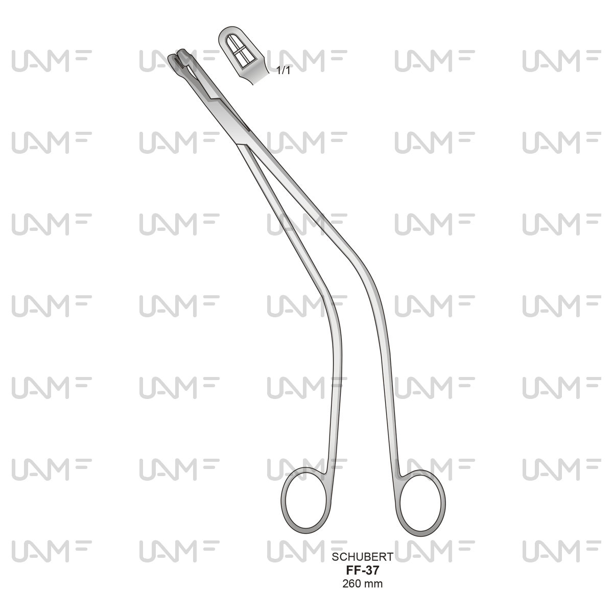 SCHUBERT Style Uterine Biopsy Forceps 11 ANG - Gynecological Surgical Instrument