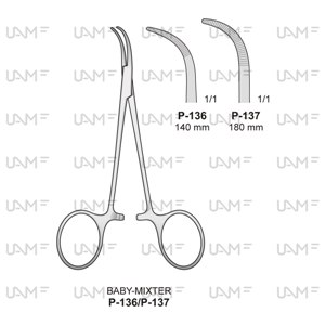 BABY-MIXTER Artery forceps for preparation and ligature